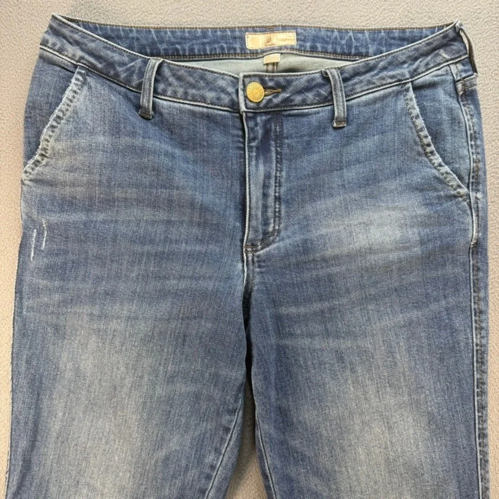 KUT from the Kloth Jeans Women 10 Blue Kelsey Ankle Flare Mid Rise Stretch Denim
